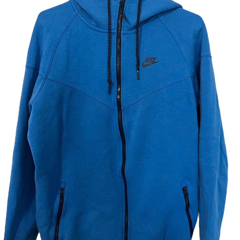 Nike Men's Blue Hoodie Jacket Tech Men’s Large